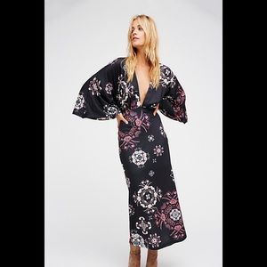 Free people open back kimono dress